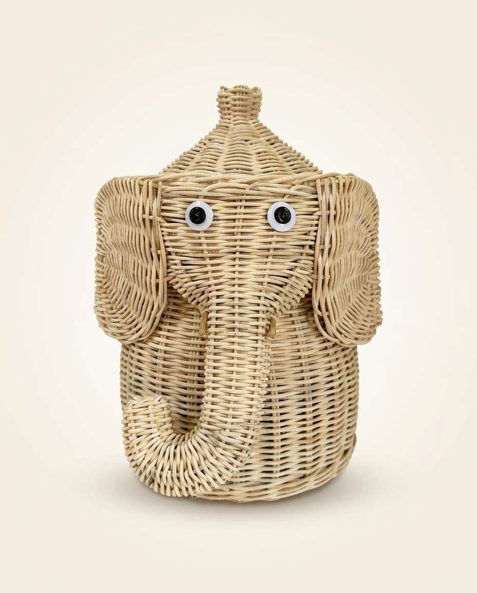 Woven Rattan Elephant