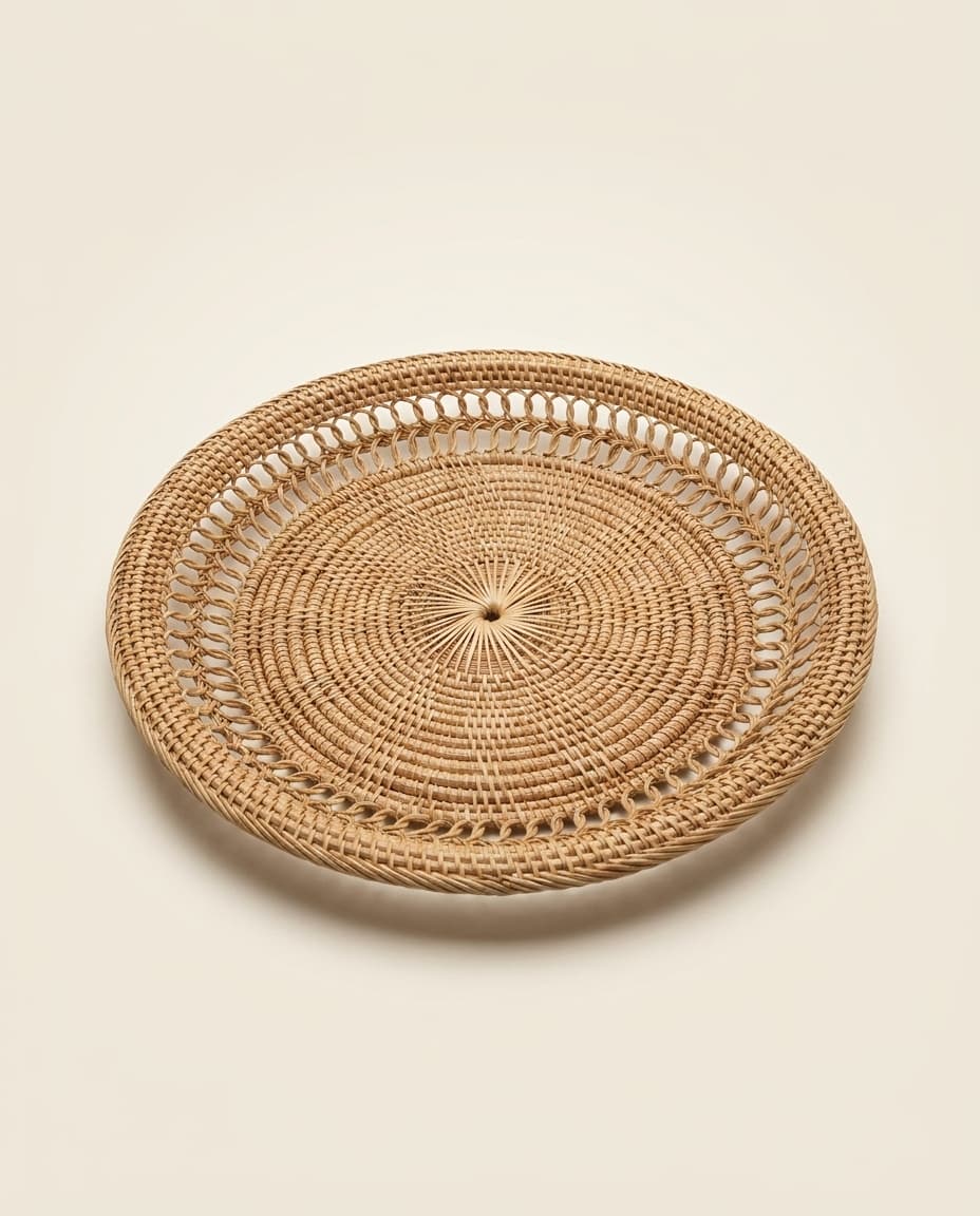 Openwork Rattan Wall Disc