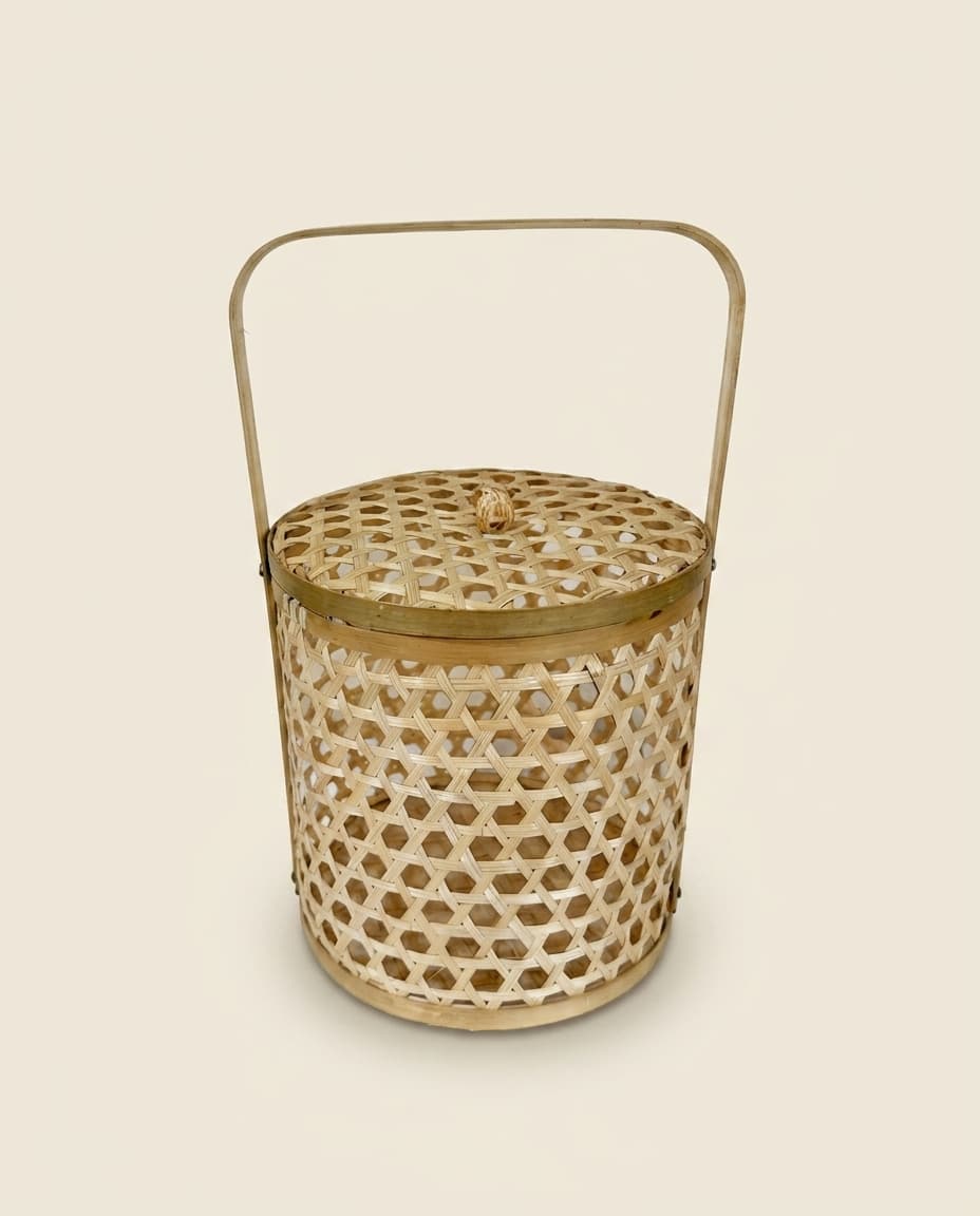 Bamboo Lattice Basket — Handle