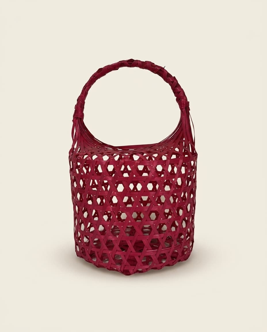 Lattice Basket Bag — Magenta