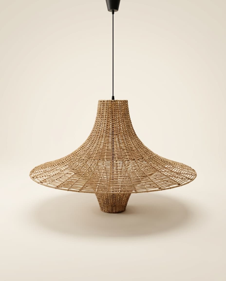 Flared Rattan Pendant