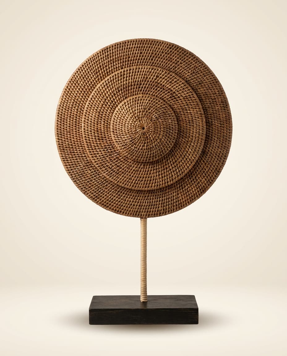 Woven Fan Disc on Stand