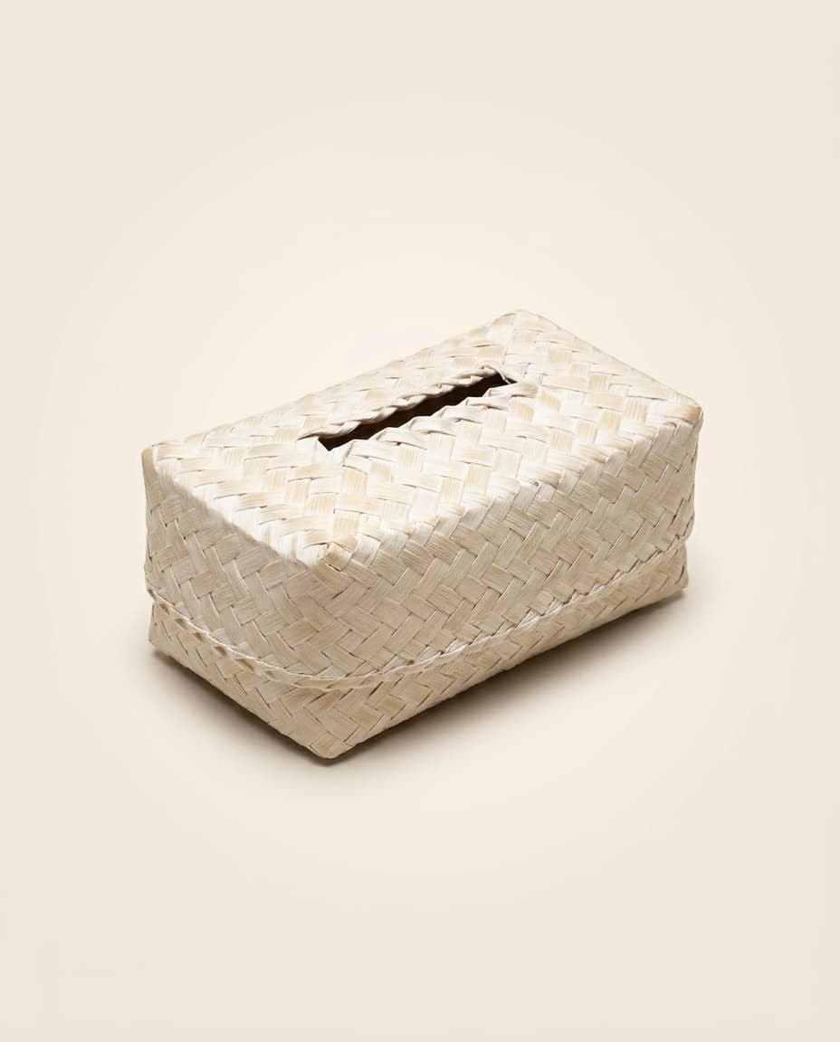 Woven Tissue Box, White