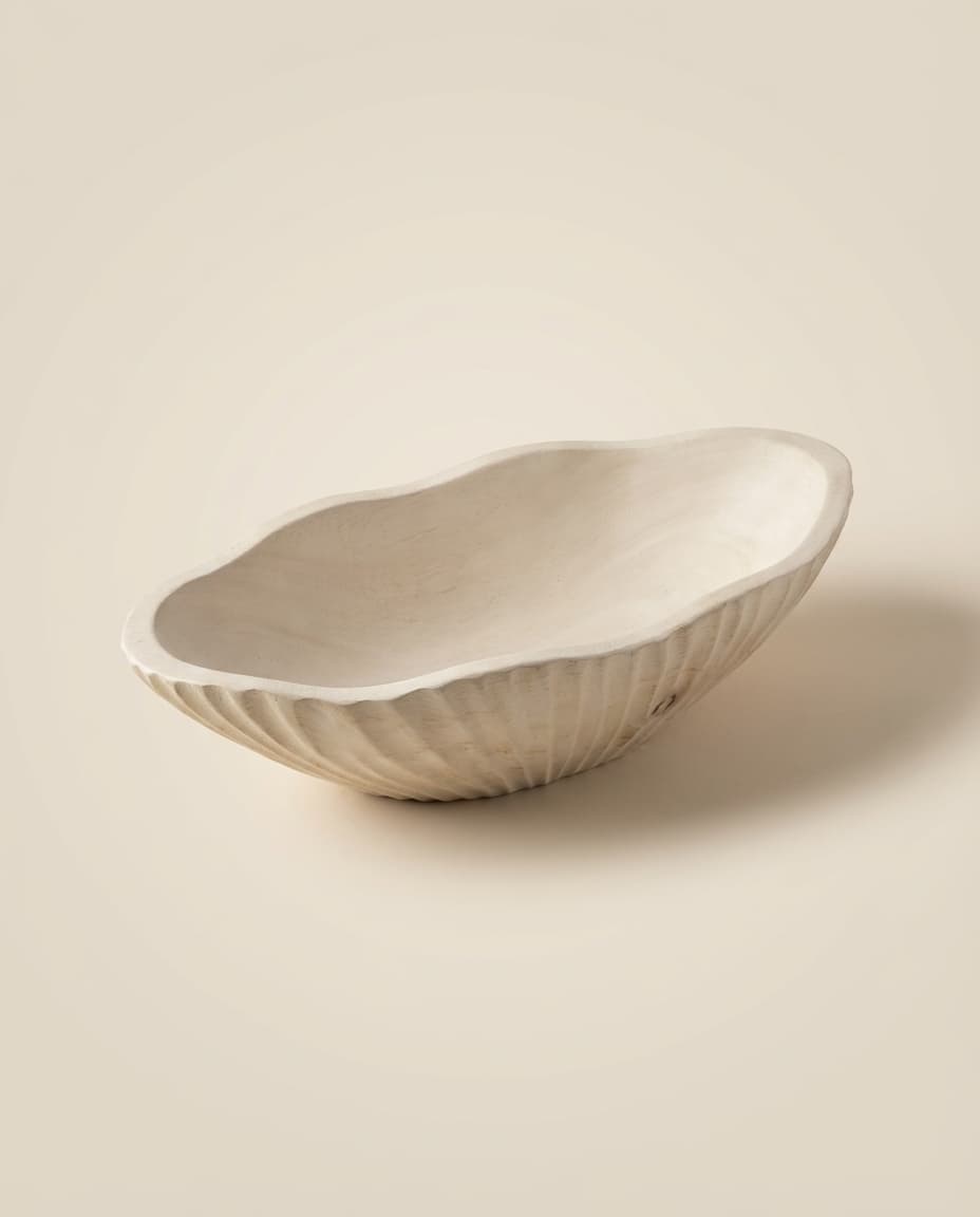 Ribbed Oval Bowl White