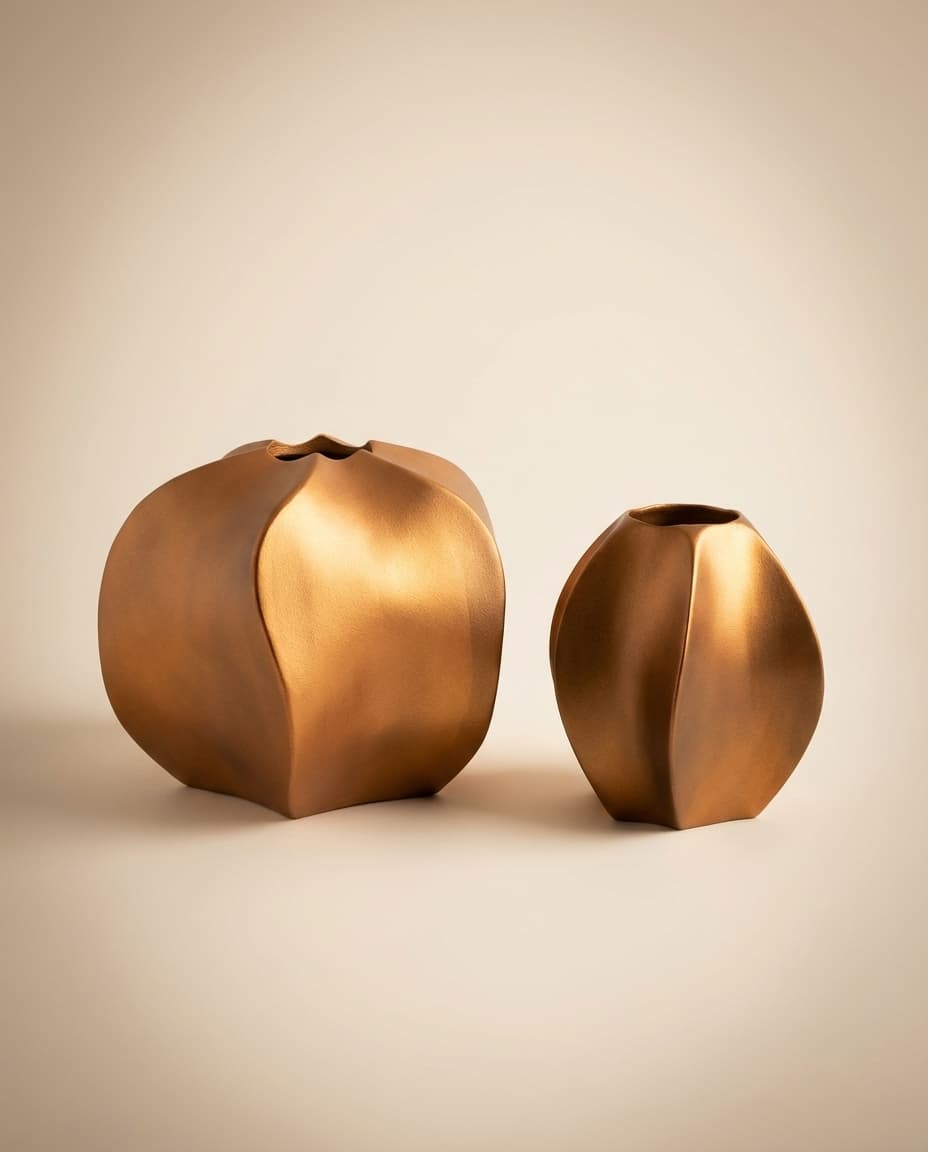 Gold Dipped Vase Pair