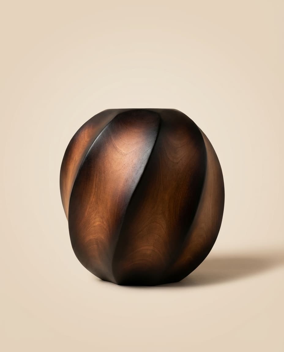 Charred Oak Globe Vase