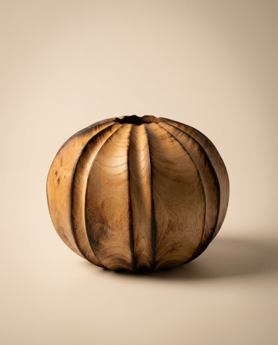 Flame Charred Tall Bottle Vase