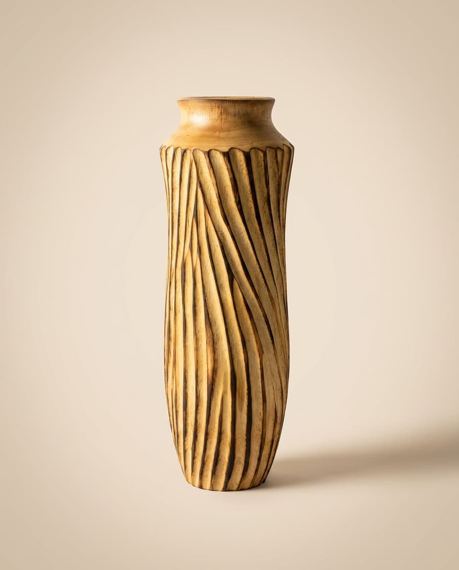 Flame Charred Slim Tall Vase