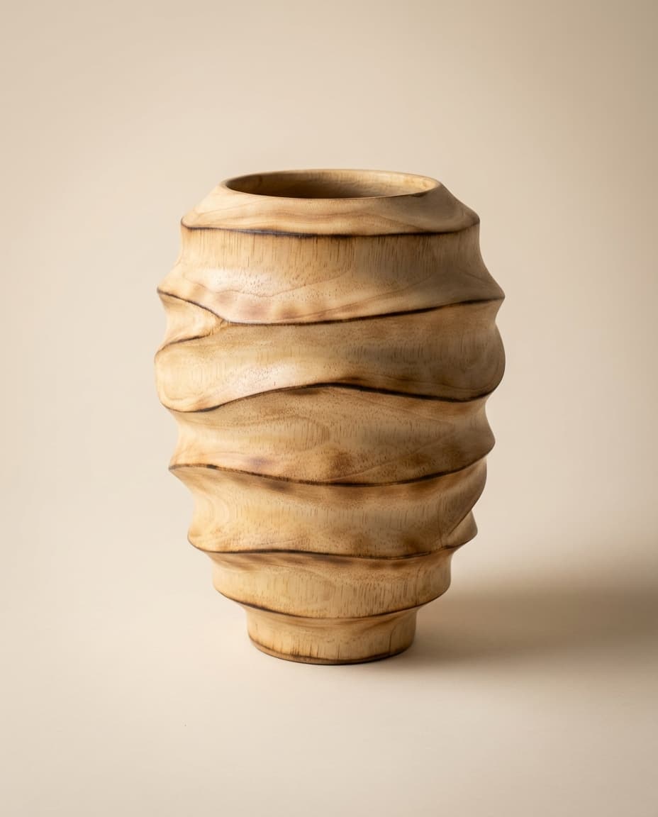 Flame Charred Statement Vase