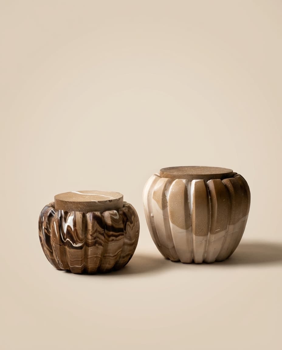 Coffee Dipped Vase Pair S+M