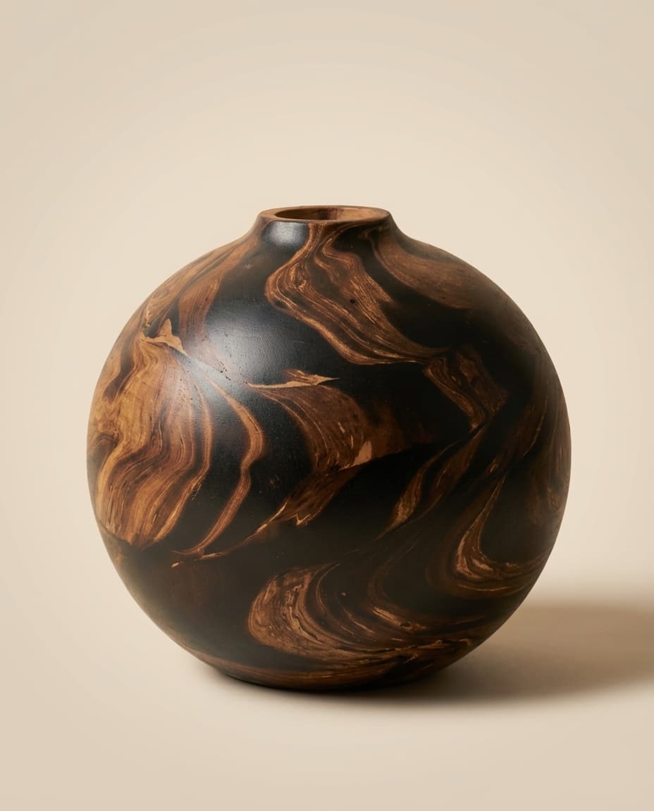 Coffee Dipped Round Vase