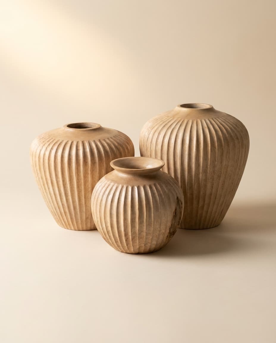 Chevron Pattern Vase Trio S/M/L