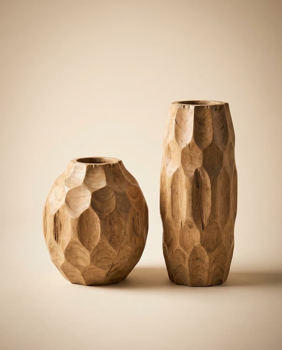 Organic Pattern Vase Pair