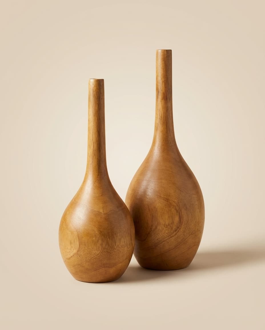 Plain Smooth Vase Pair S+L