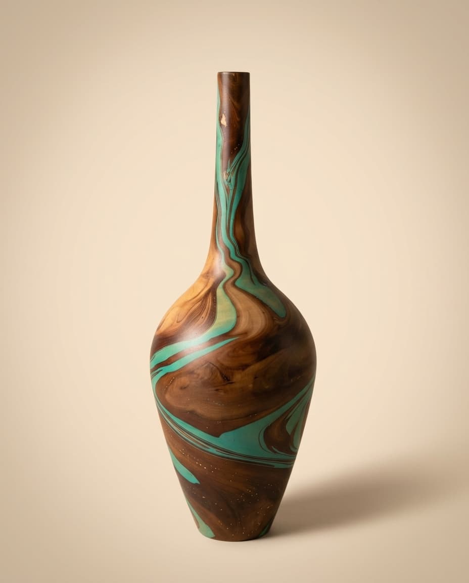 Turquoise Blue Tall Vase