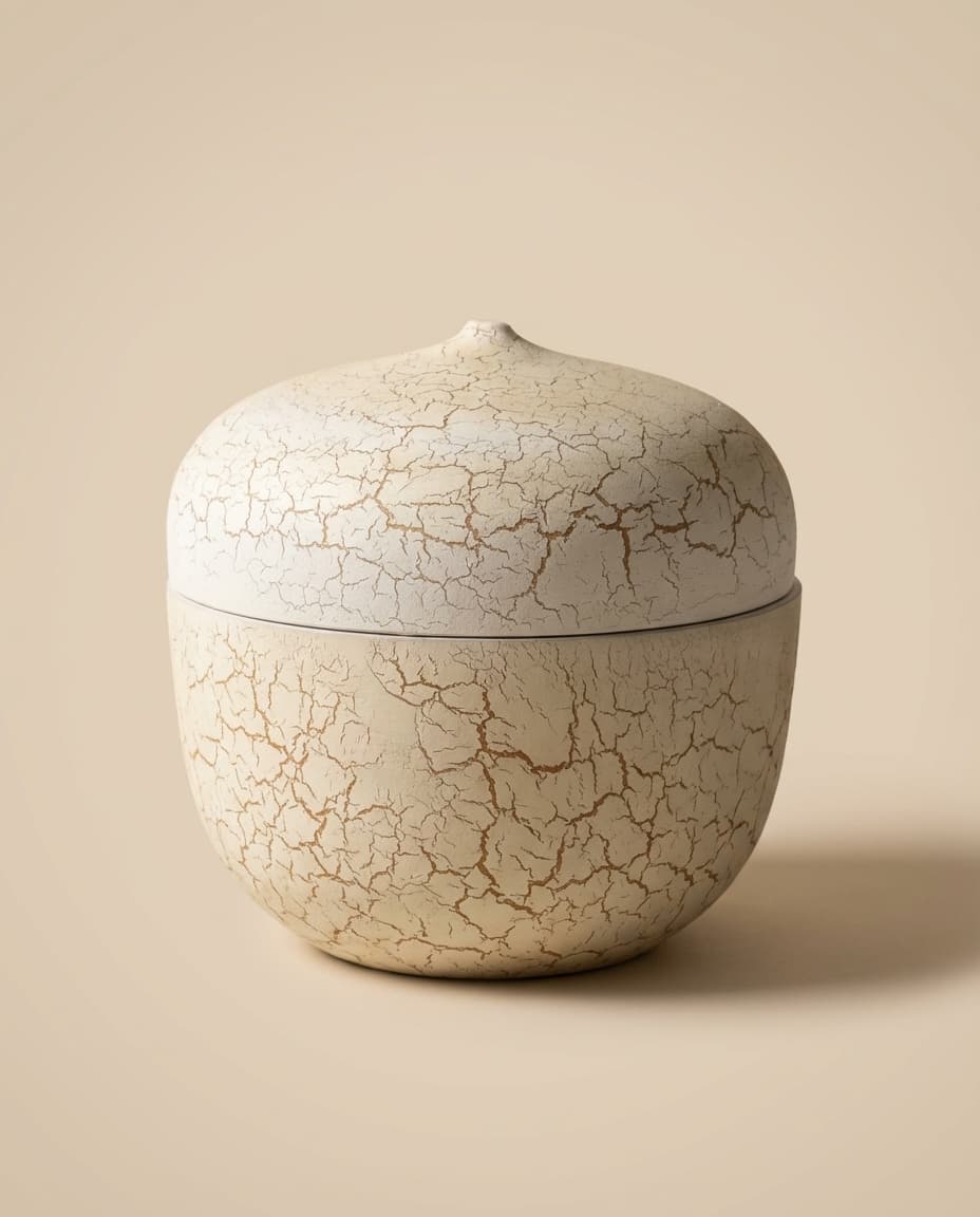 White Flake Dipped Vase