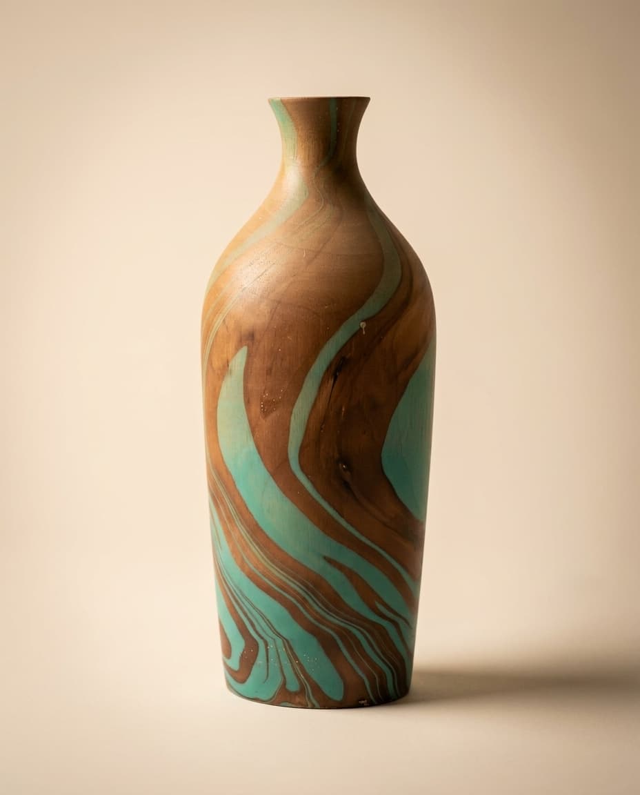 Turquoise Bottle Vase view 2