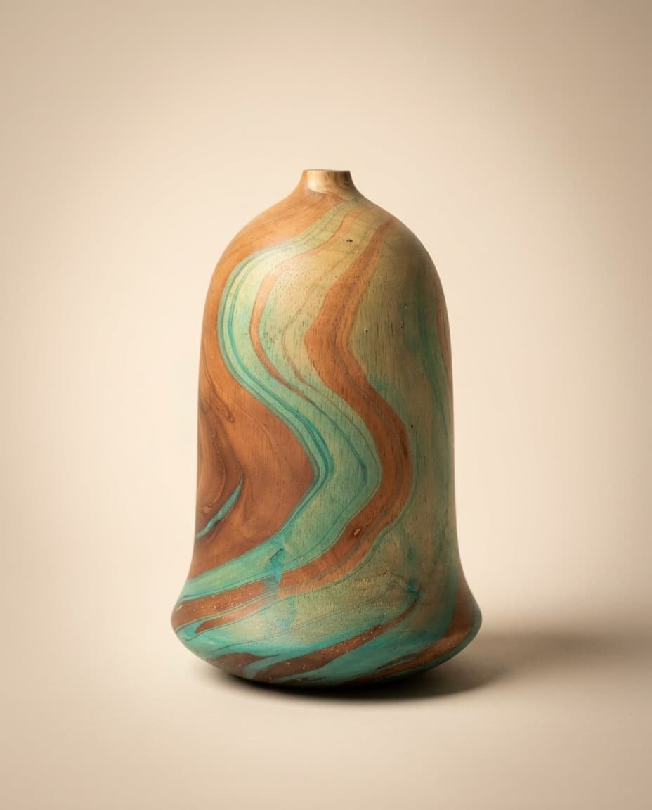 Turquoise Bell Bottle view 2