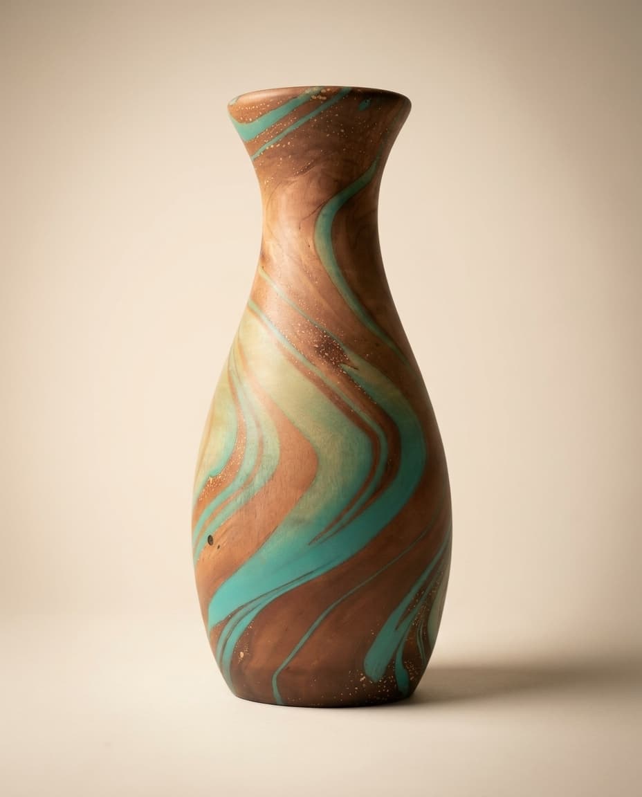 Turquoise Classic Flared Vase view 3