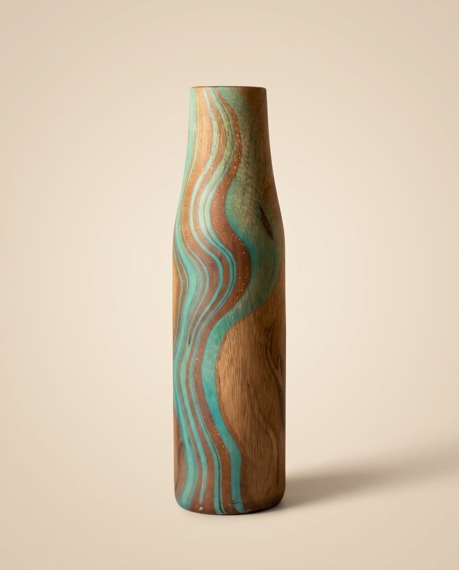 Turquoise Shouldered Column Vase view 2