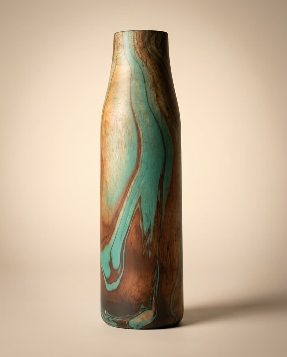 Turquoise Shouldered Column Vase view 3