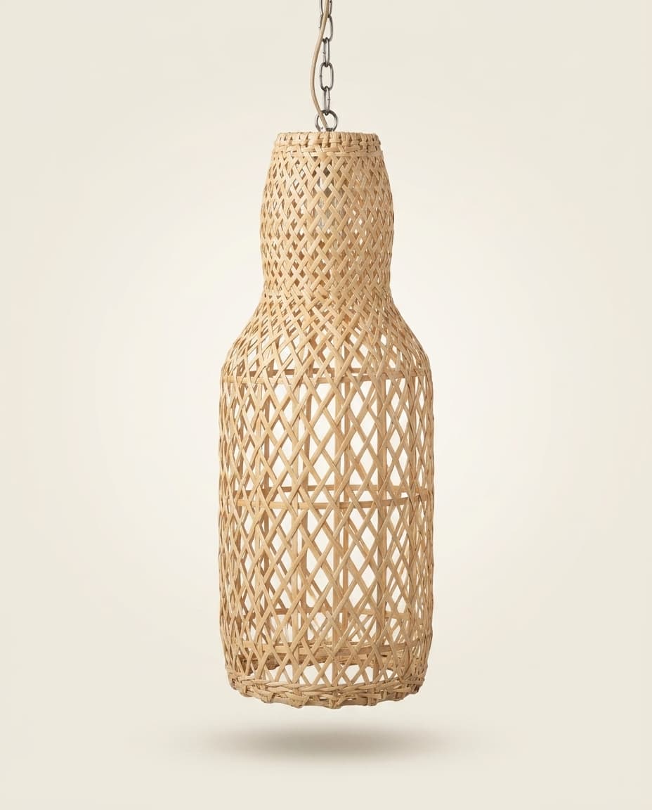 Woven Bamboo Bottle Pendant