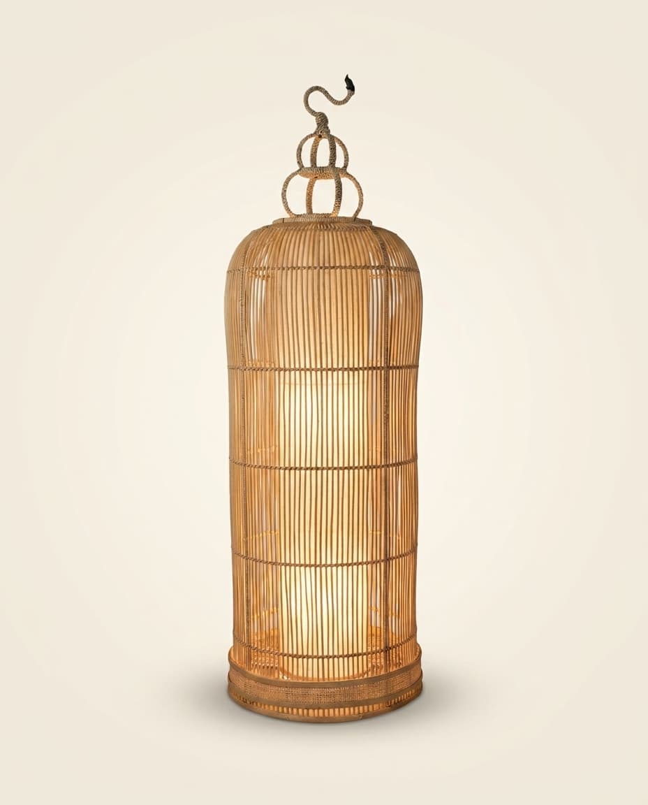 Bamboo Birdcage Floor Lamp