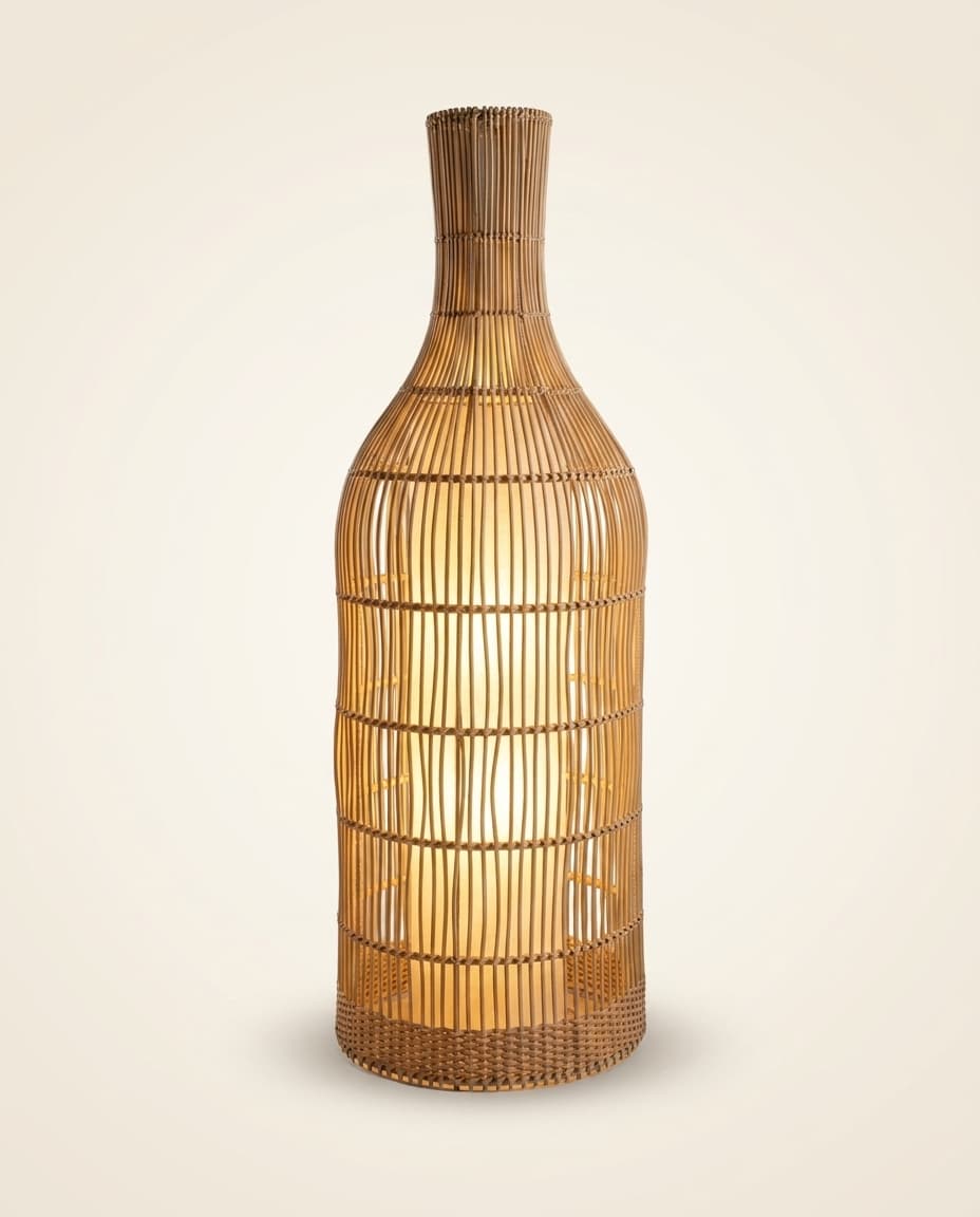 Bottle-Form Woven Lamp