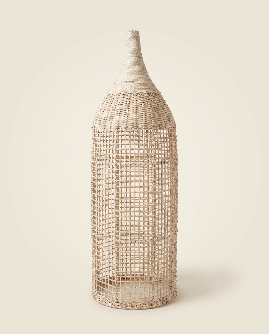 Whitewash Bottle Floor Lamp