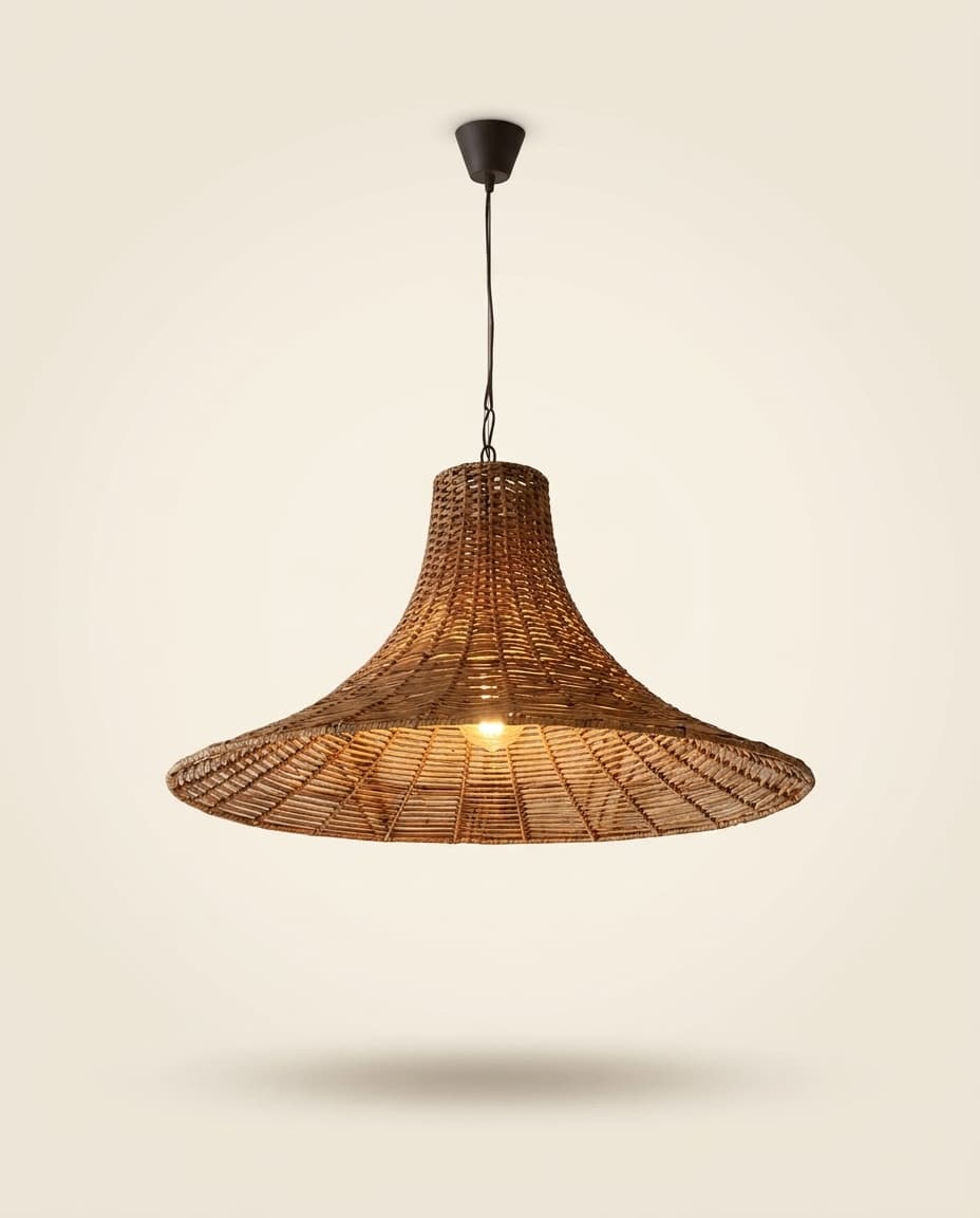Wide Woven Dome Pendant