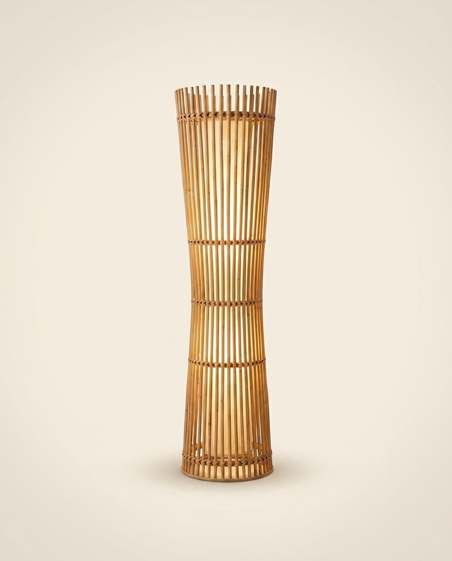 Slatted Bamboo Floor Lamp