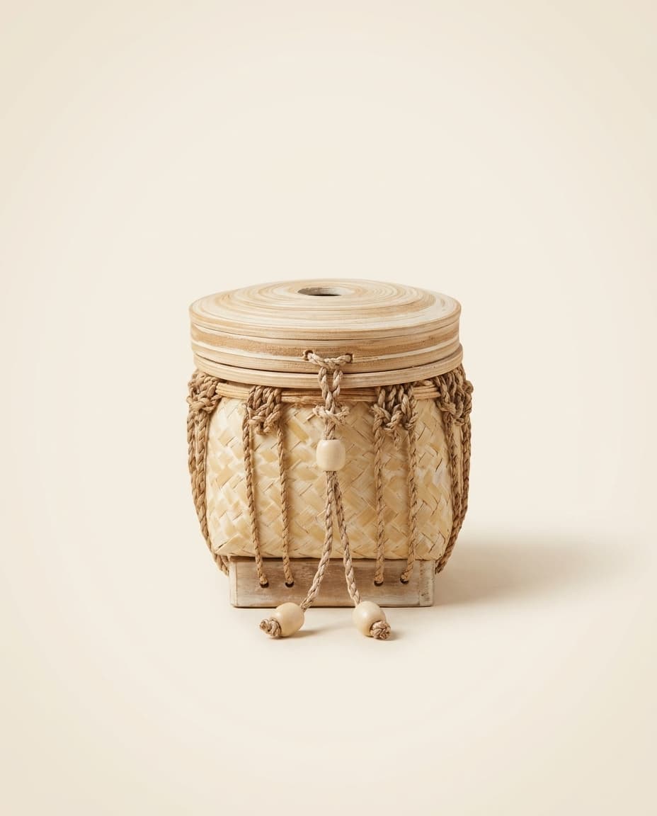 Squat Kratip Basket with Tassel