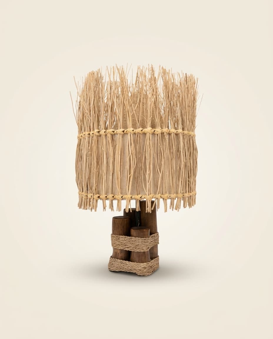 Table Lamp, Grass-Fringe Shade