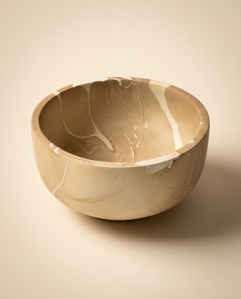 Marbled Deep Round Bowl