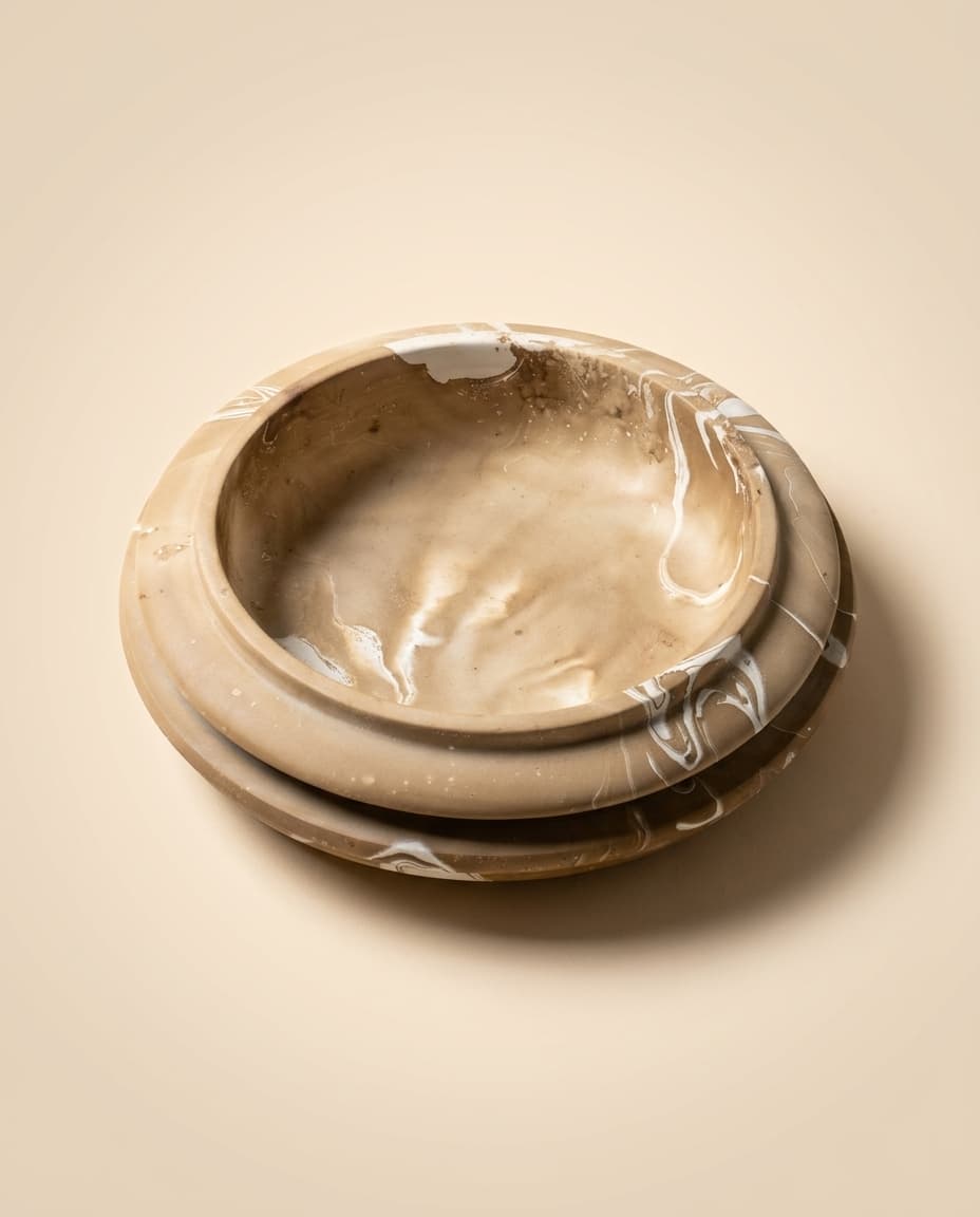 Marbled Stepped-Rim Plate