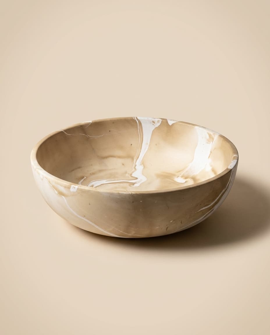 Marbled Wide Serving Bowl
