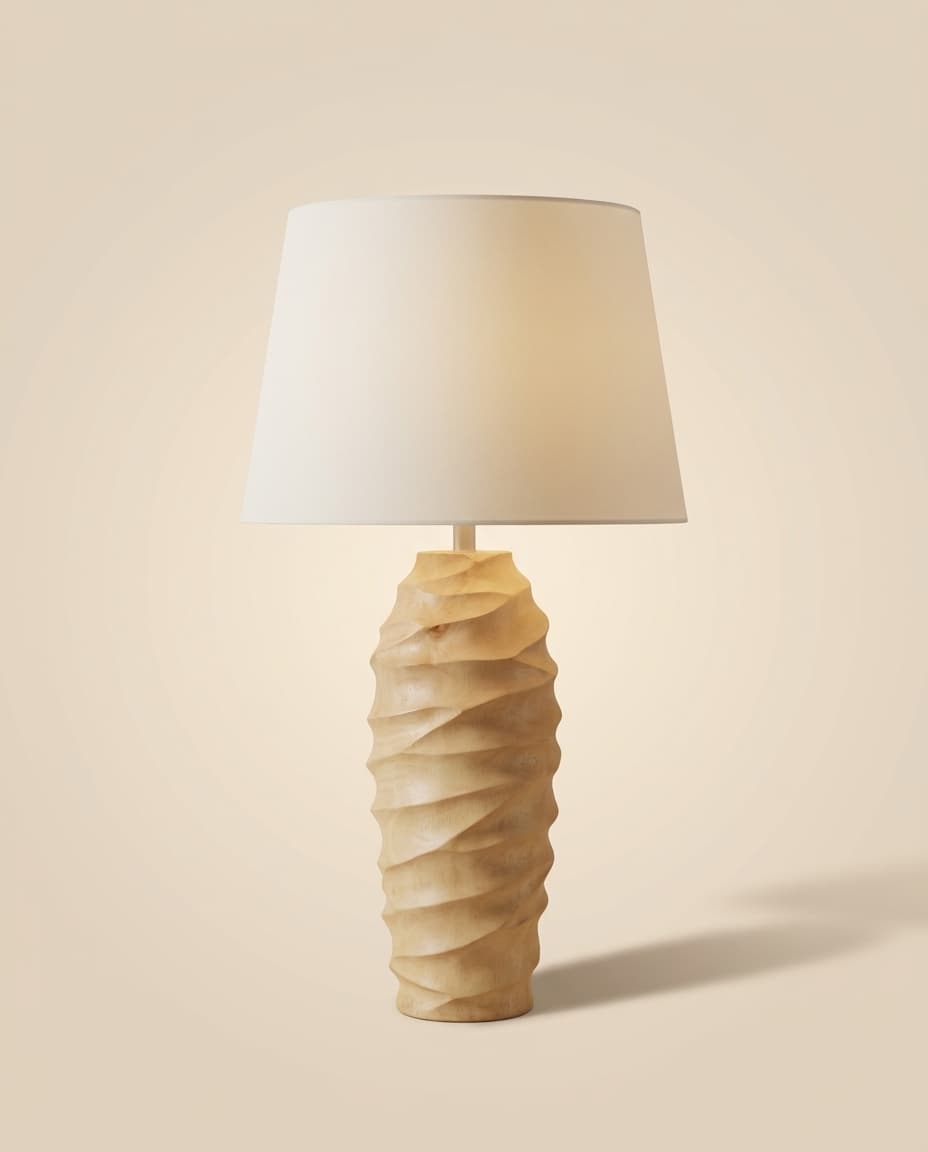 Twisted Carved Table Lamp