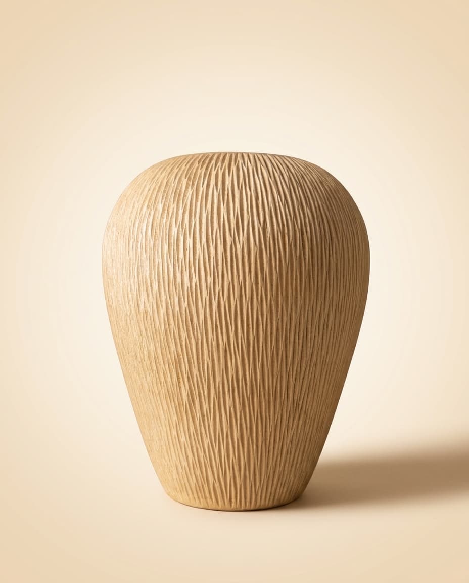 Combed-Texture Ovoid Vase