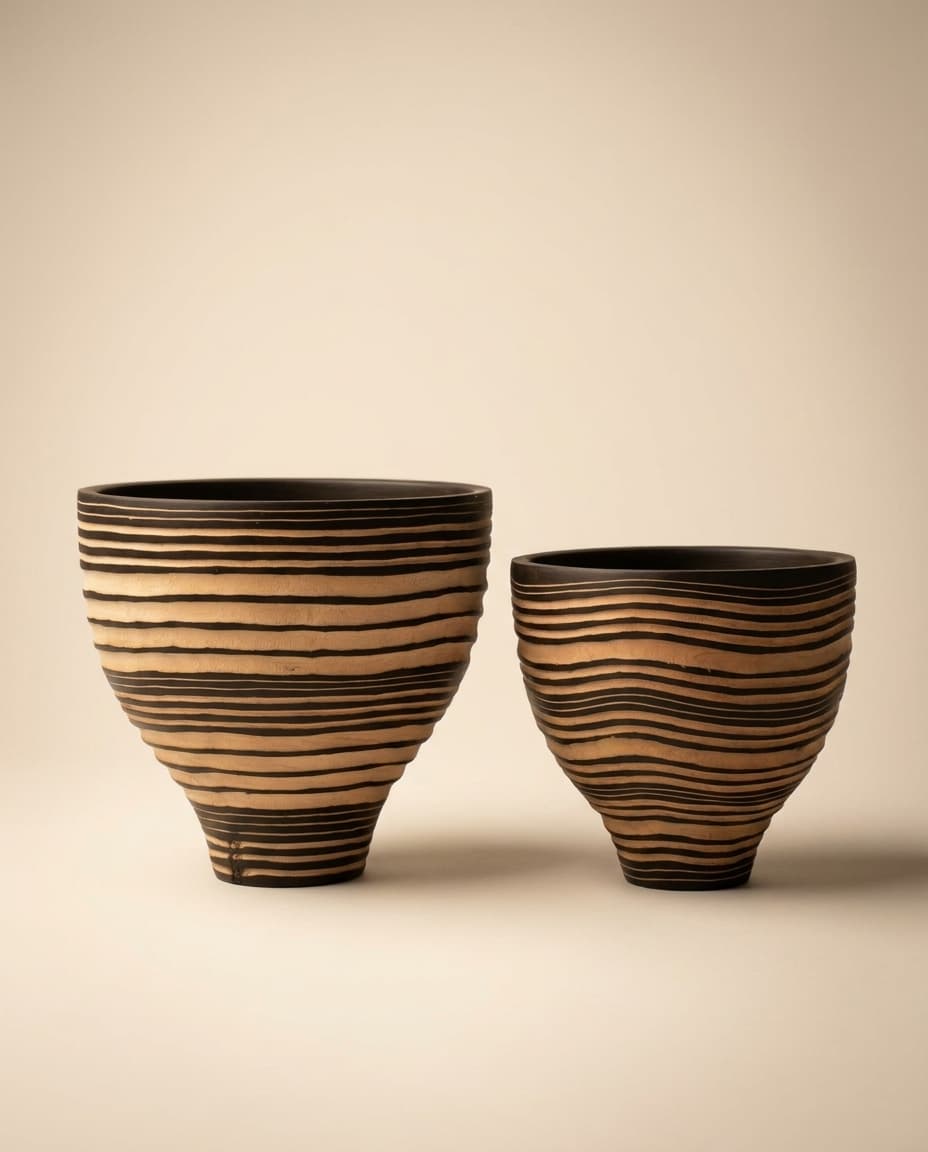 Black-Ring Cone Vase
