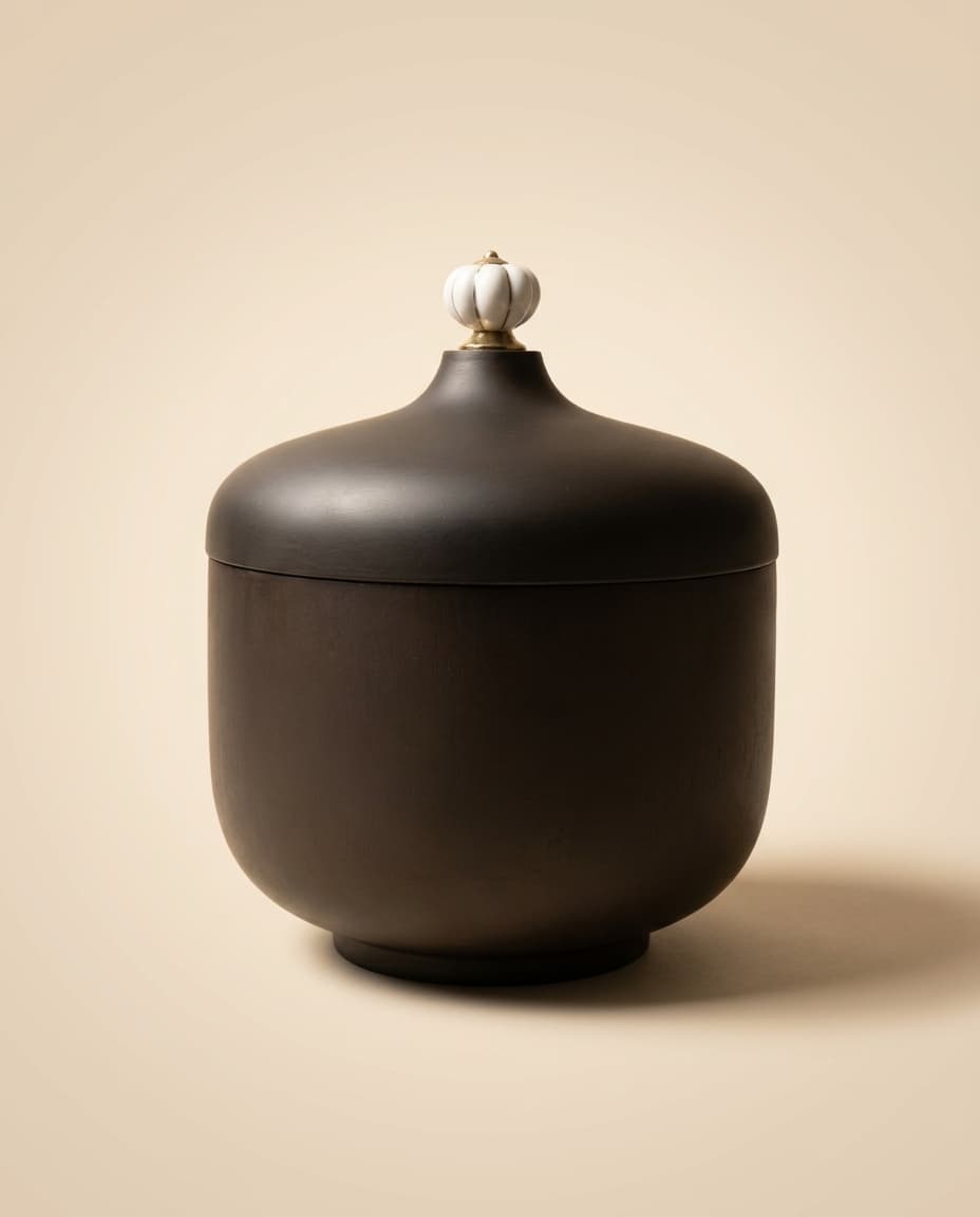 Black Lidded Canister (ceramic knob)