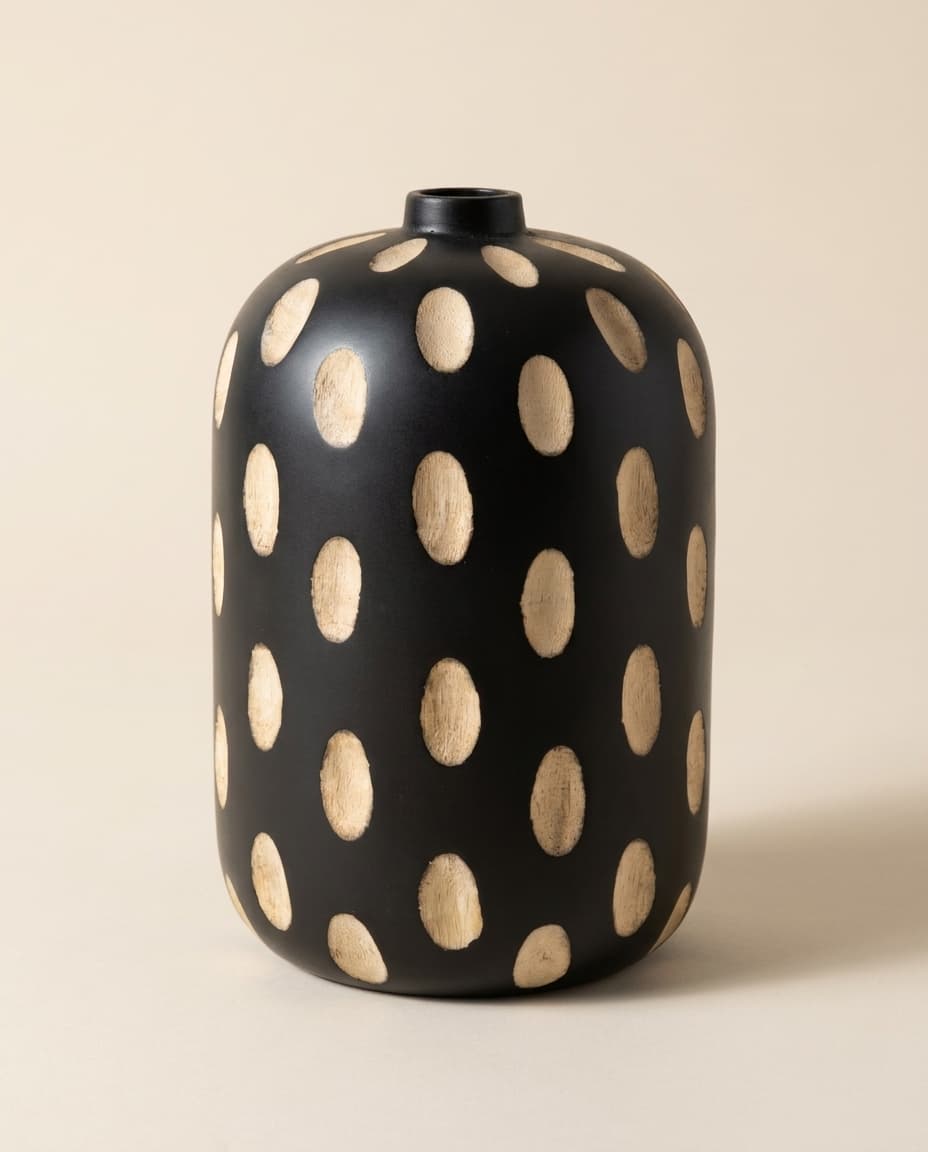 Black Wood-Dot Vase