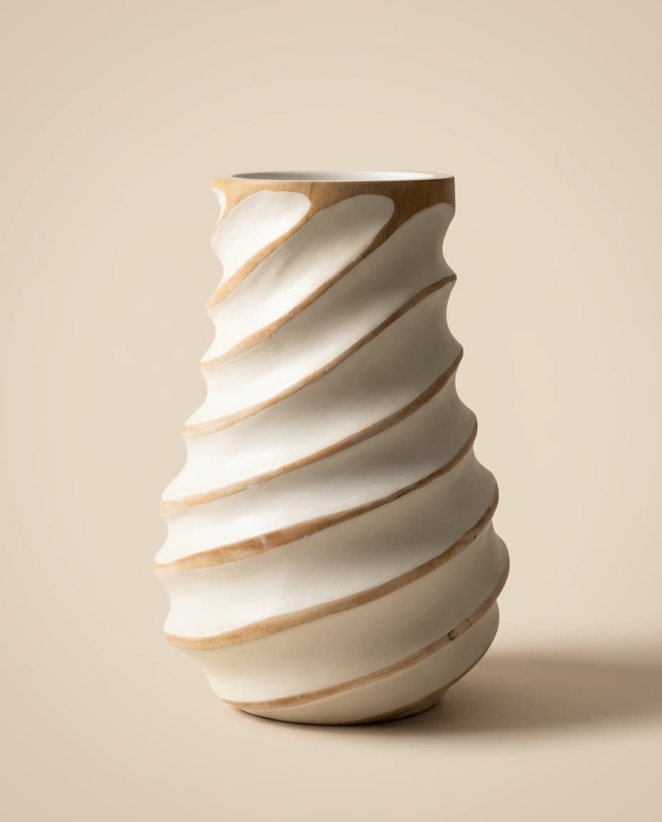 White Spiral Vase