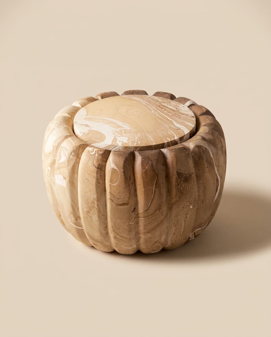 Marbled Lidded Pumpkin Box