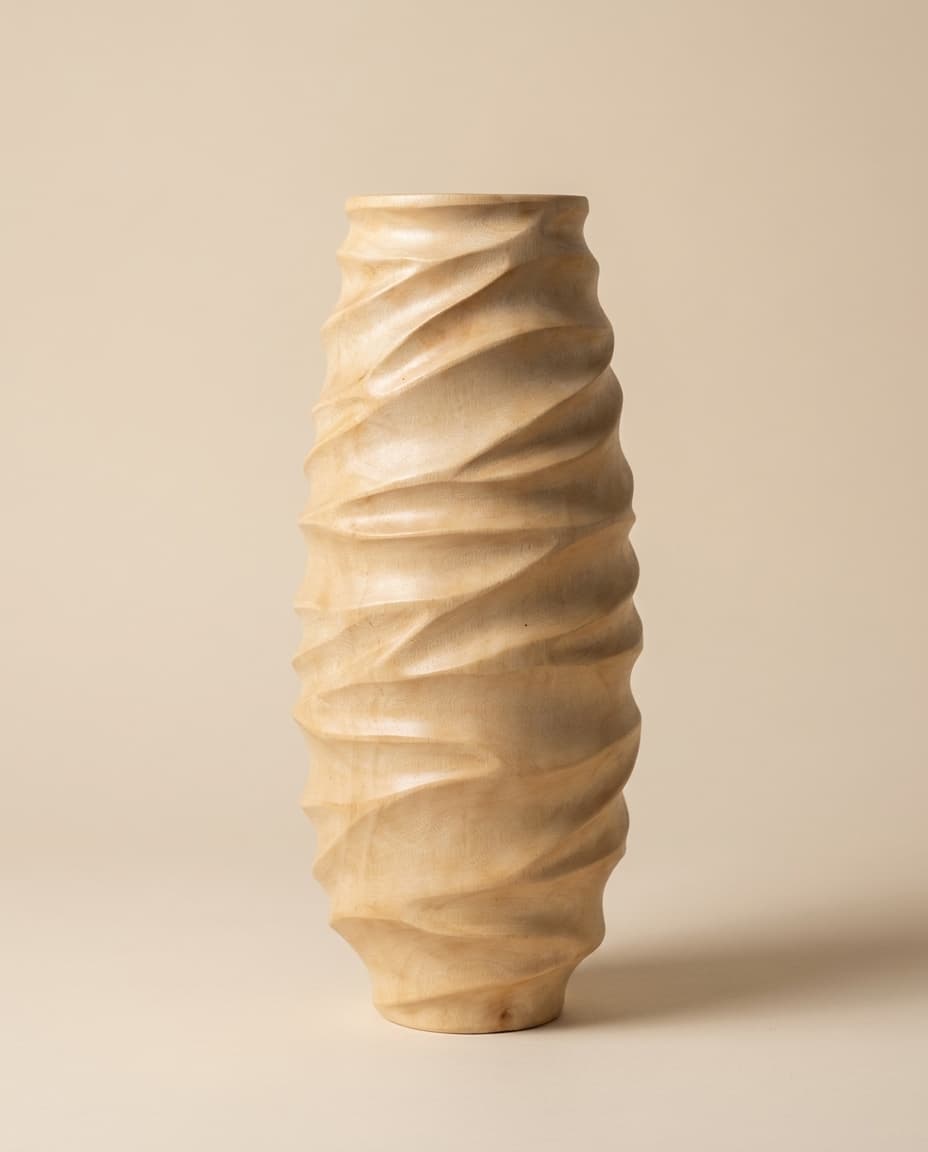 Wave-Ridged Tall Vase