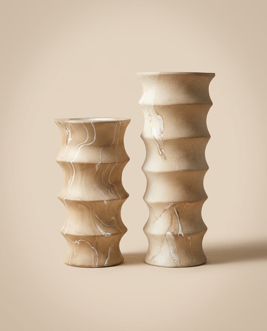 Ringed Hourglass Vase