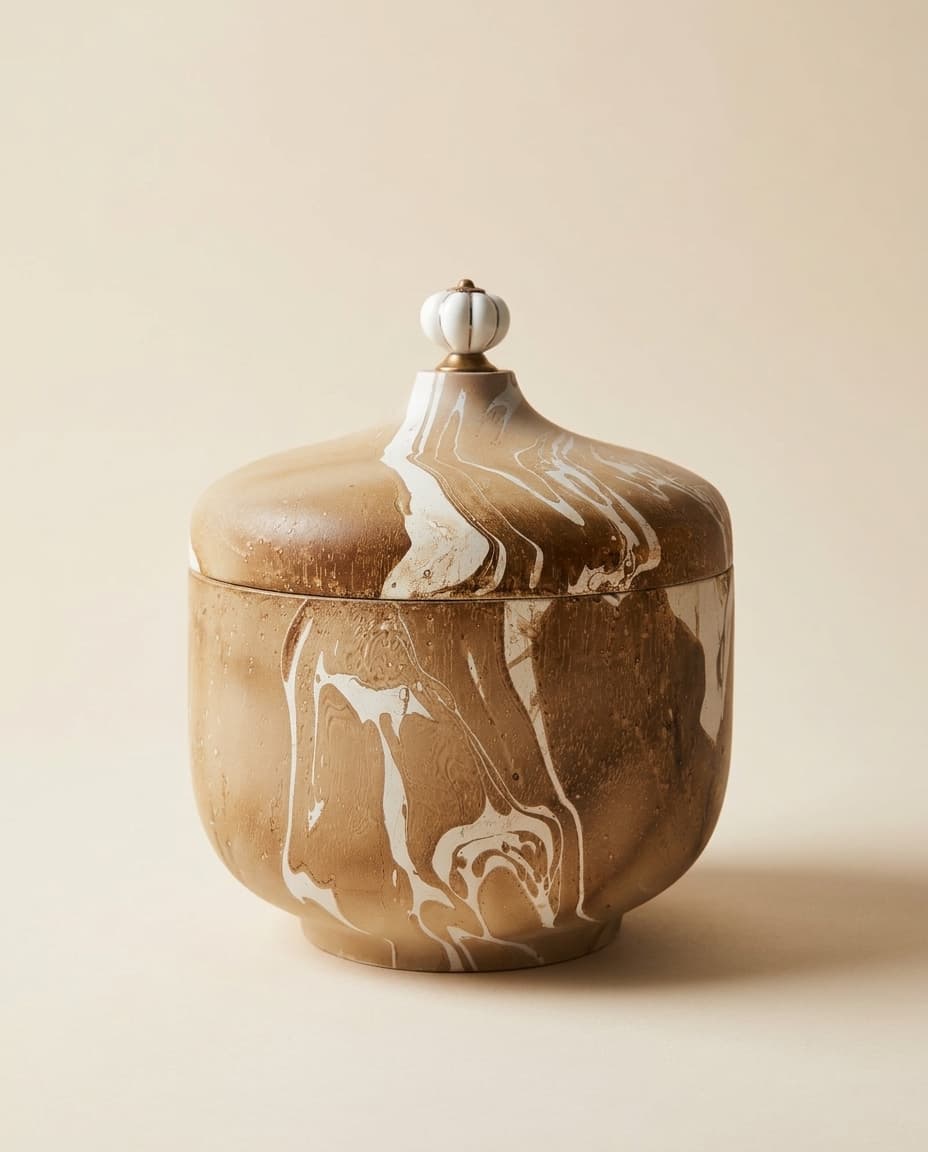 Marbled Domed Lidded Jar