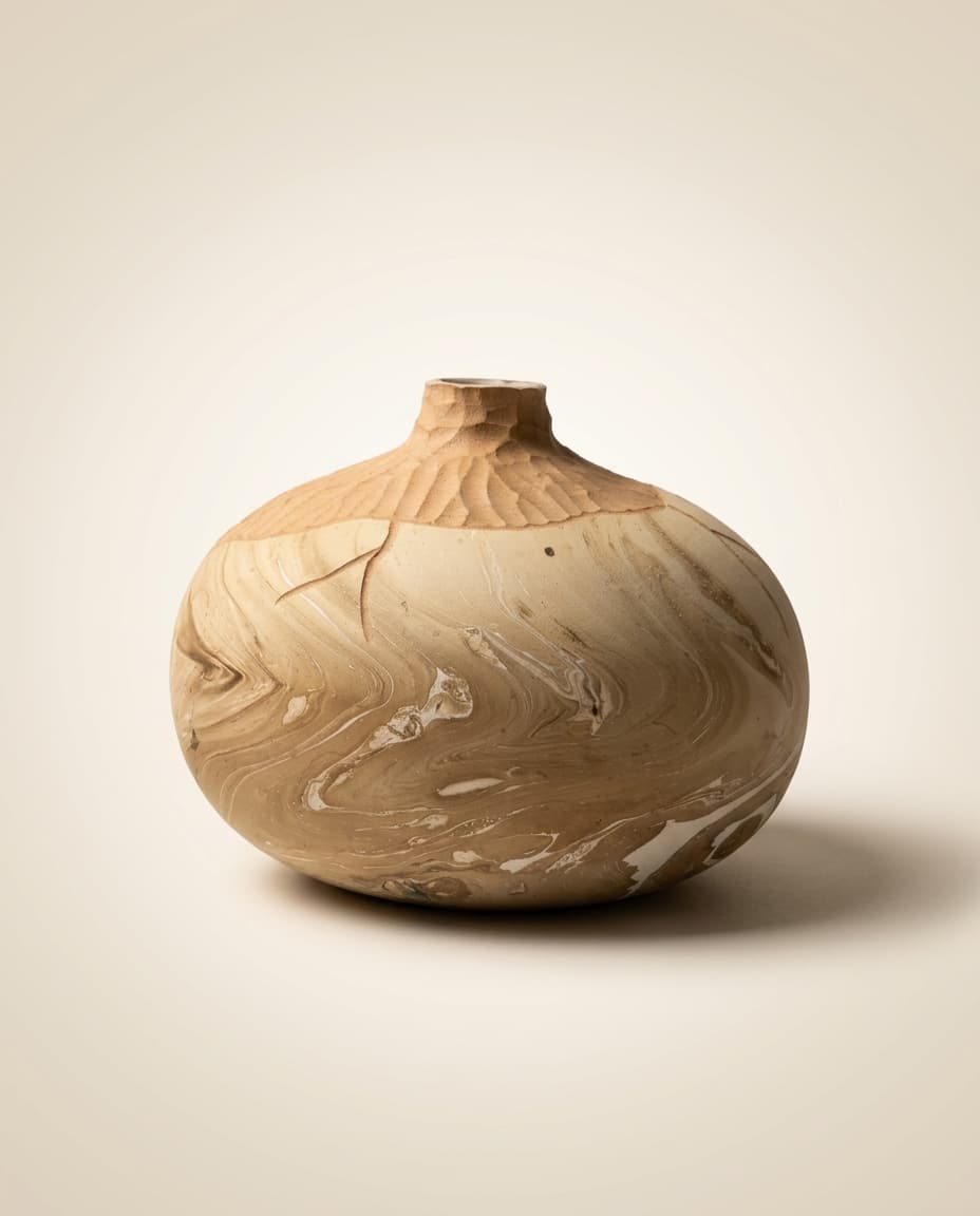 Marbled Squat Vase