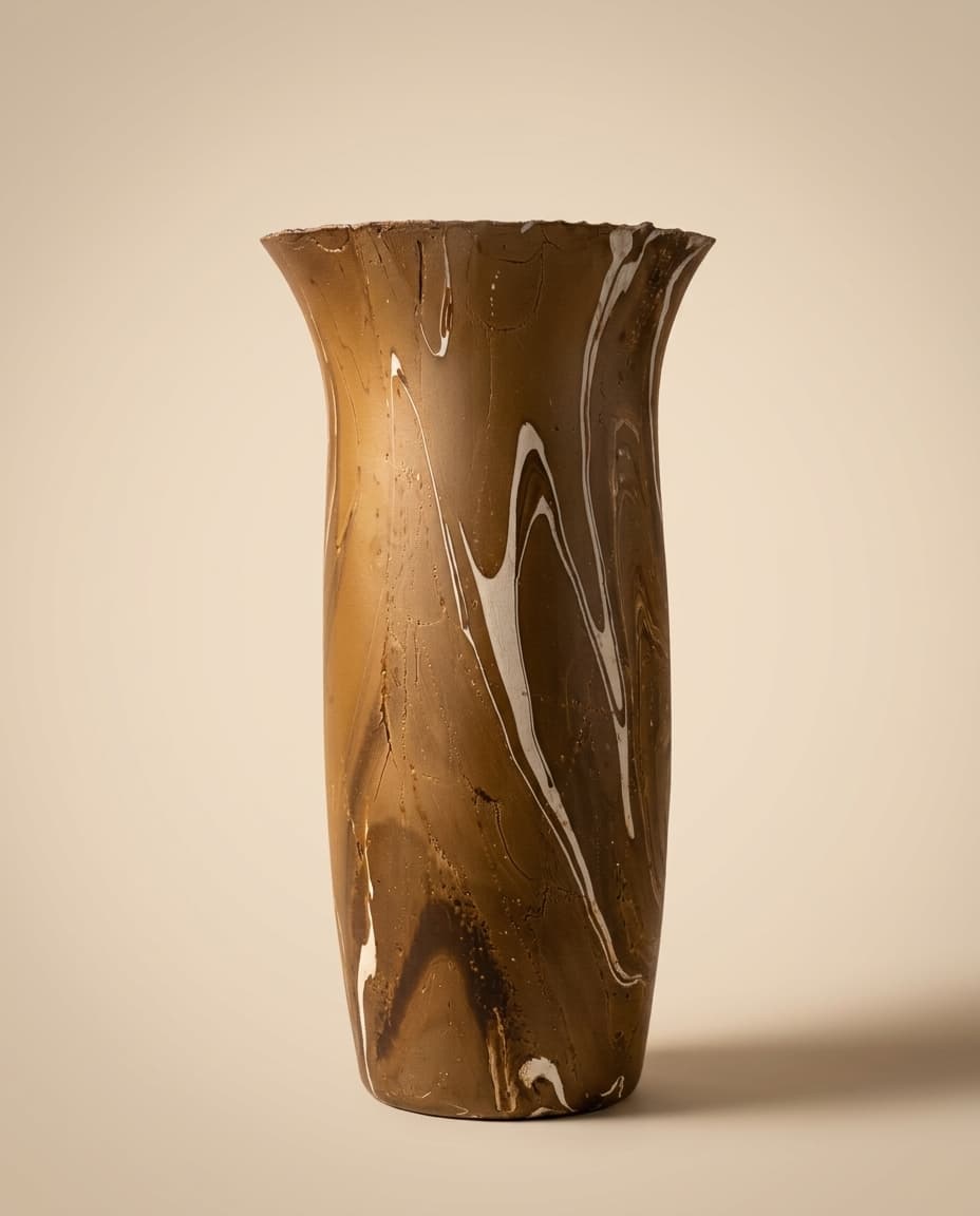 Marbled Flared Tall Vase