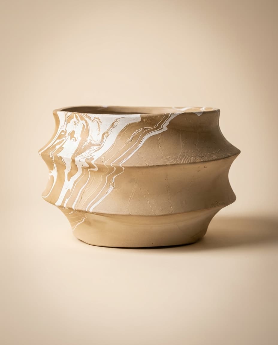 Marbled Angular Pot