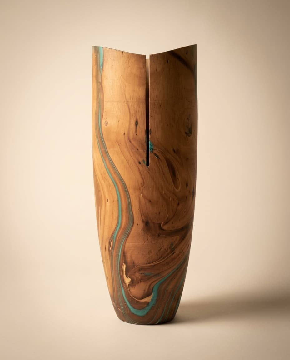 Turquoise Split-Slot Vase